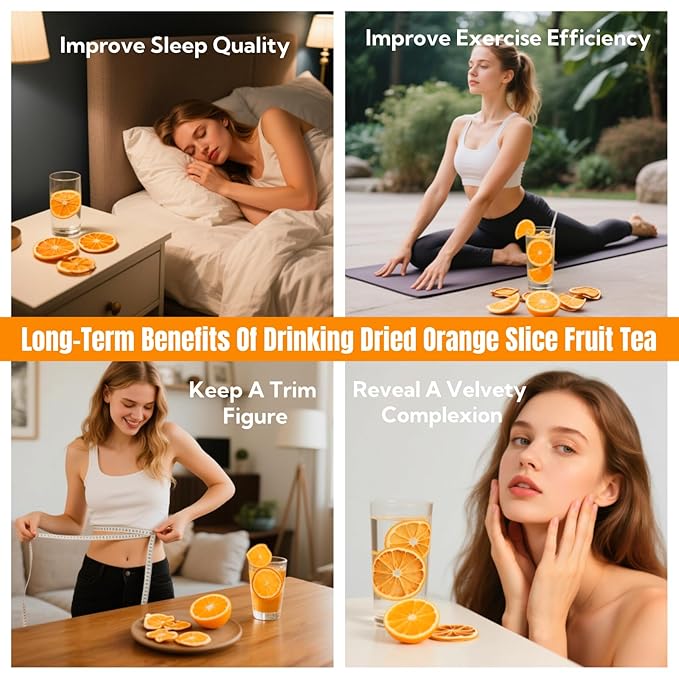Premium Dried Orange Slices 8.8oz/250g,Dehydrated Orange Slices NO Addtives,Dried Oranges No Sugar Added,Fruit Tea,Dehydrated Fruit for Cocktails,Crafts,Baking,Caffeine Free Tea,Sleep Time Tea