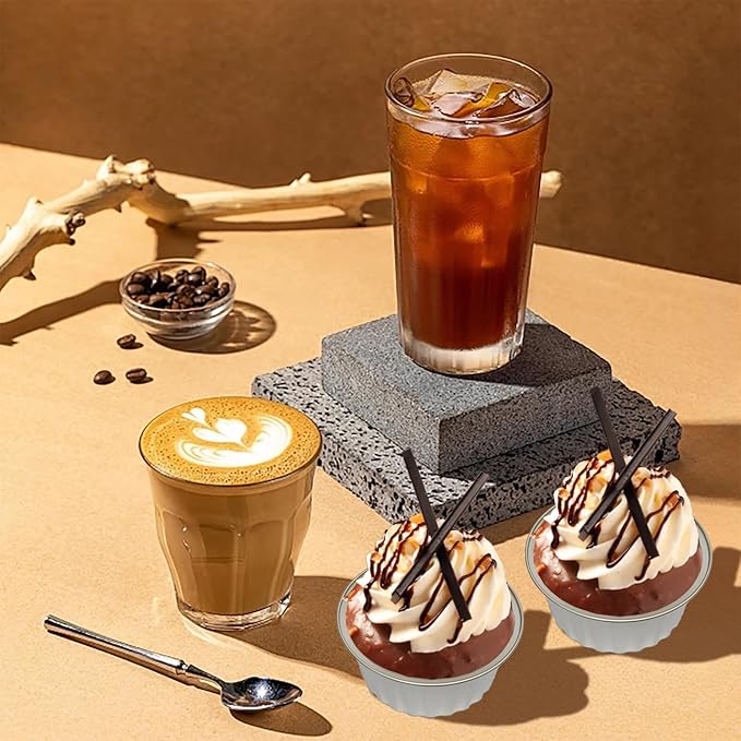 100 Pcs Aluminum Foil Baking Cups with Lids, 5oz Cupcake Liners Dessert Cups,Disposable Ramekins Mini Cake Containers Tin Mini Muffin Liners for Wedding Christmas Party竊늆ilverç«?,<div>