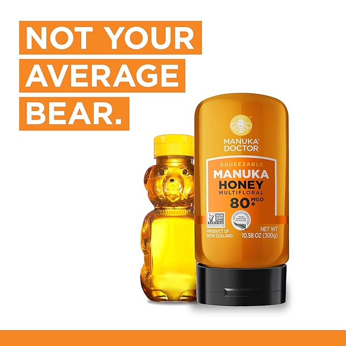 MANUKA DOCTOR - MGO 80+ SQUEEZY Manuka Honey Value Bundle, 3 Squeeze Bottles, Multifloral 100% Pure New Zealand Honey. Certified. Guaranteed. RAW. Non-GMO (10.58 oz) 3 Pack