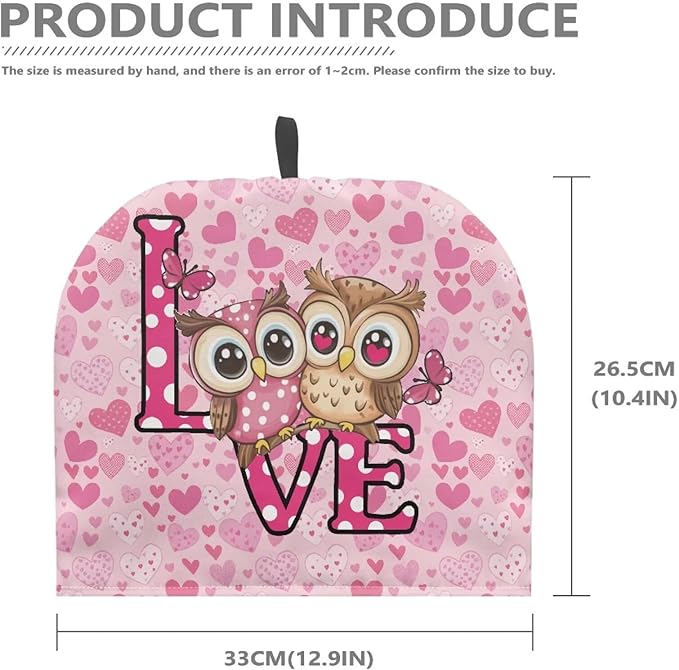 Valentine's Love Heart Tea Pot Cozies Washable Teapot Protective Cover Insulation and Keep Warm Tea Cosy Tea Kettle Quilt for Valentine's Day Gift