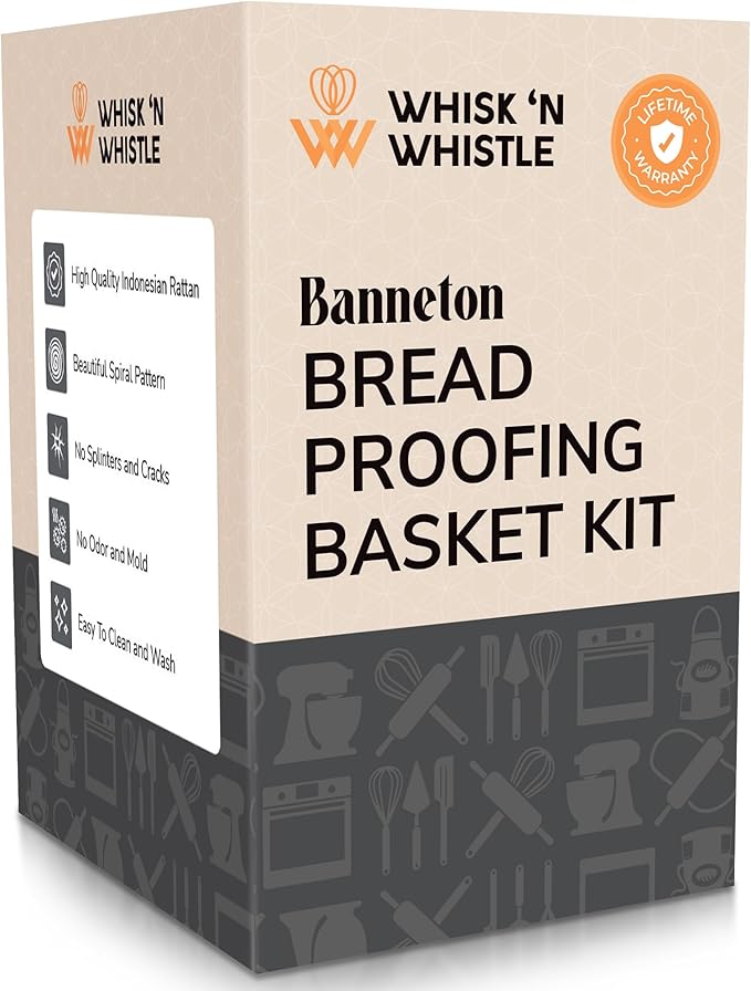Trailblaze Banneton Bread Proofing Basket Set ??Complete Sourdough Bread Baking Supplies ??Sourdough Starter Kit ??Sourdough Proofing Basket Gift for Bakers - Bread Baskets (9" Round & 10" Oval)