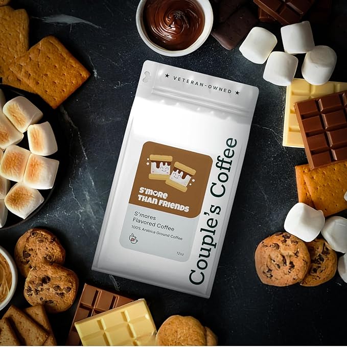 Couple?™s Coffee Ground Coffee | Gives Back to Military Families | S?™more Than Friends | Medium Roast S?™more Flavored Coffee | Made with 100% Arabica Beans | 12oz bag brews about 34 cups