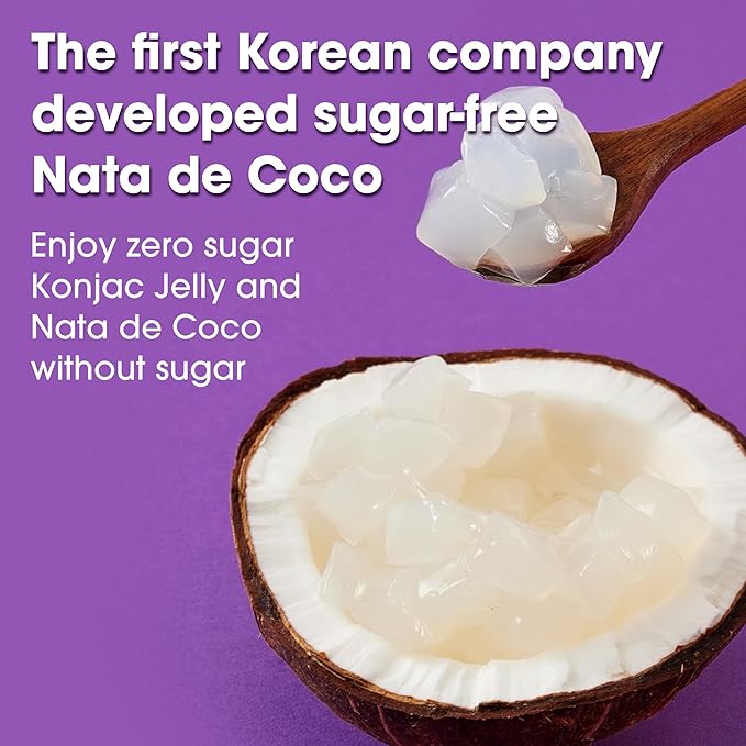 Sugarlolo Konjac Sweet Green Grape Jelly Snack - Vegan Jello with Zero Sugar | Only 4 Calories per Pouch | Low Calorie Korean Snacks5.29 Oz (150g) | 10 Pack