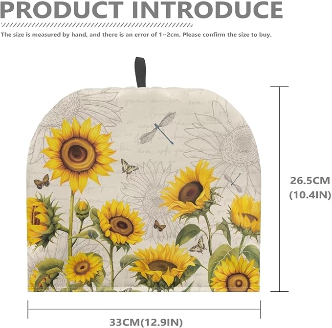 Generic Hudotybom Lovely Sunflower Tea Cozy for Teapot Insulated Large Teapot Cover to Keep Warm Tea Kettle Cover Machine Washable Coffee Pot Cloth Covers Kitchen Home Decorations for Housewife Mom