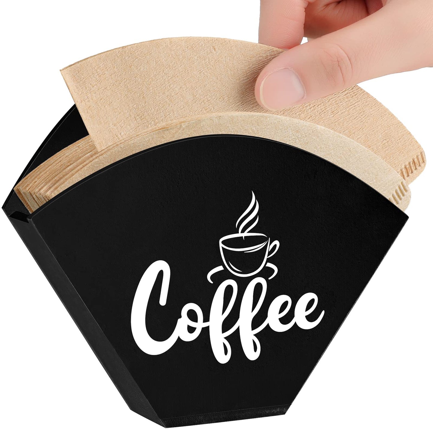 Yalikop Cone Coffee Filter Holder Farmhouse Filter Storage Container Wall-mount Vintage Paper