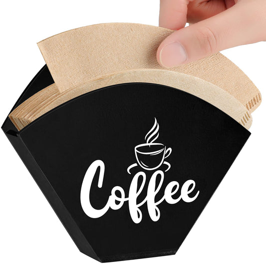Yalikop Cone Coffee Filter Holder Farmhouse Filter Storage Container Wall-mount Vintage Paper