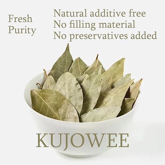 Kujowee 2 oz Organic Dried Bay Leaves Bay Leaves Whole Suitable for Cooking Non GMO Vegan