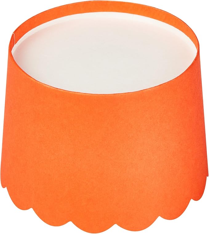 Panificio 10 Ounce Cupcake Wrappers, 200 Scalloped Baking Cups - Oven-Ready, Greaseproof, Orange Paper Cupcake Liners, Disposable, For Birthdays, Baby Showers, Or Weddings - Restaurantware