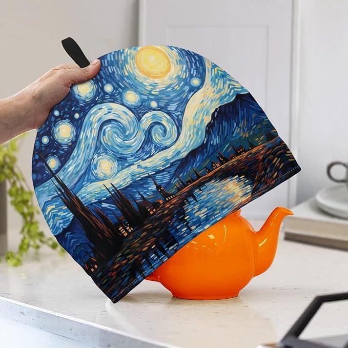 Generic Hudotybom Starry Night Tea Cozy for Teapot Insulated Large Teapot Cover to Keep Warm Tea Kettle Cover Machine Washable Coffee Pot Cloth Covers Kitchen Home Decorations, CZA49