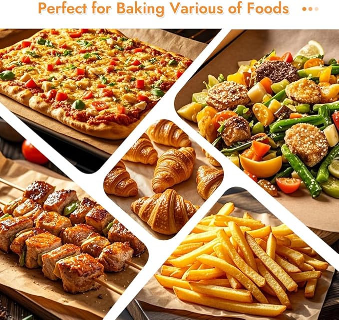 BYKITCHEN 12 x 16 Inch Parchment Paper Sheets, Non-Stick Precut Unbleached Baking Parchment Paper for Oven, Air Fryer, Grilling, Cooking & Steaming Bread Cake Cookie, Fit for Half Sheet Pans (120pcs)