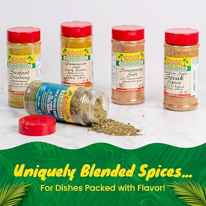 Cool Runnings Caribbean Style Steak Spice Seasoning 330g - Bold and Peppery Blend for Grilling, Roasting, and Pan-Frying Steaks and Meats