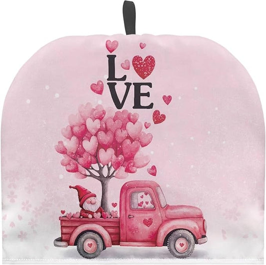 Valentine's Day Teapot Cover for Kitchen Red Truck Insulated Super Soft Tea Cosy for Teapot Insulated Teapot Lids for Party