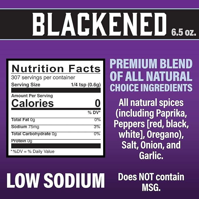 Cajun Choice Blackened Seasoning 6.5 OZ (Pack of 3) - Use for Grilling or Cooking Fish, Chicken, Pork, Steak, Vegetables, Burgers, Salmon, Soups, and anything else you want to Add Authentic Louisiana Flavoring to any Dish - (New Look - Same Great Taste)