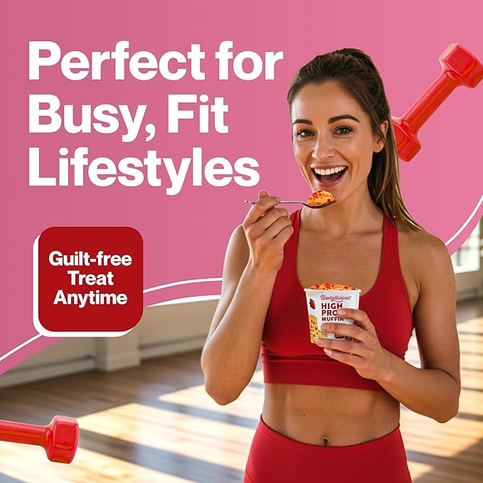 Bootylicious | High-Protein Muffin | 25g Protein, 7g Net Carbs, 2.32-2.75oz Cup, 12-Pack (Variety Pack)