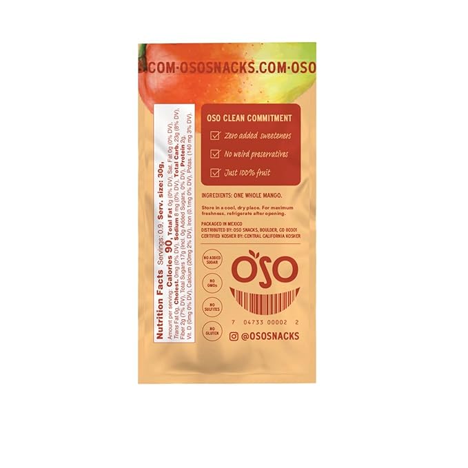 Oso Snacks Dried Mango Bits| 1 Oz Bag - Grab & Go Snack | No Sugar Added | No Preservatives | 100% Fruit | No GMO | Simply Fruit. Simply Delicious.