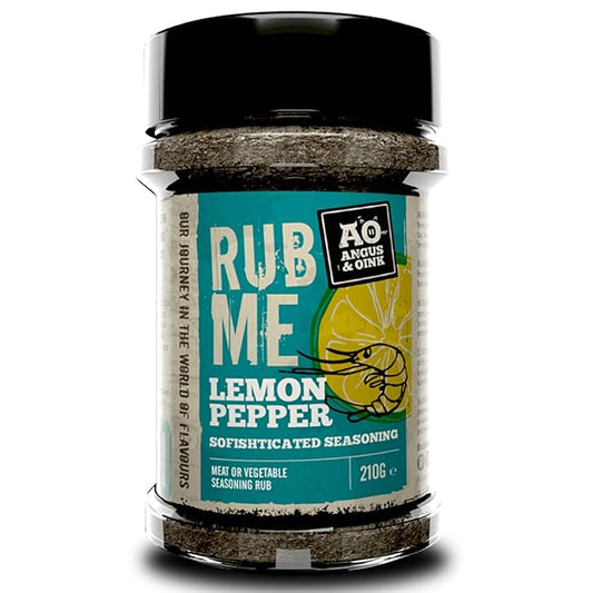Angus & Oink | Lemon Pepper Seasoning | Sofishticated Citrus Flavour | Ideal for Seafood, Chicken & Pork | Fresh, Zesty & Herb-Infused | 235g