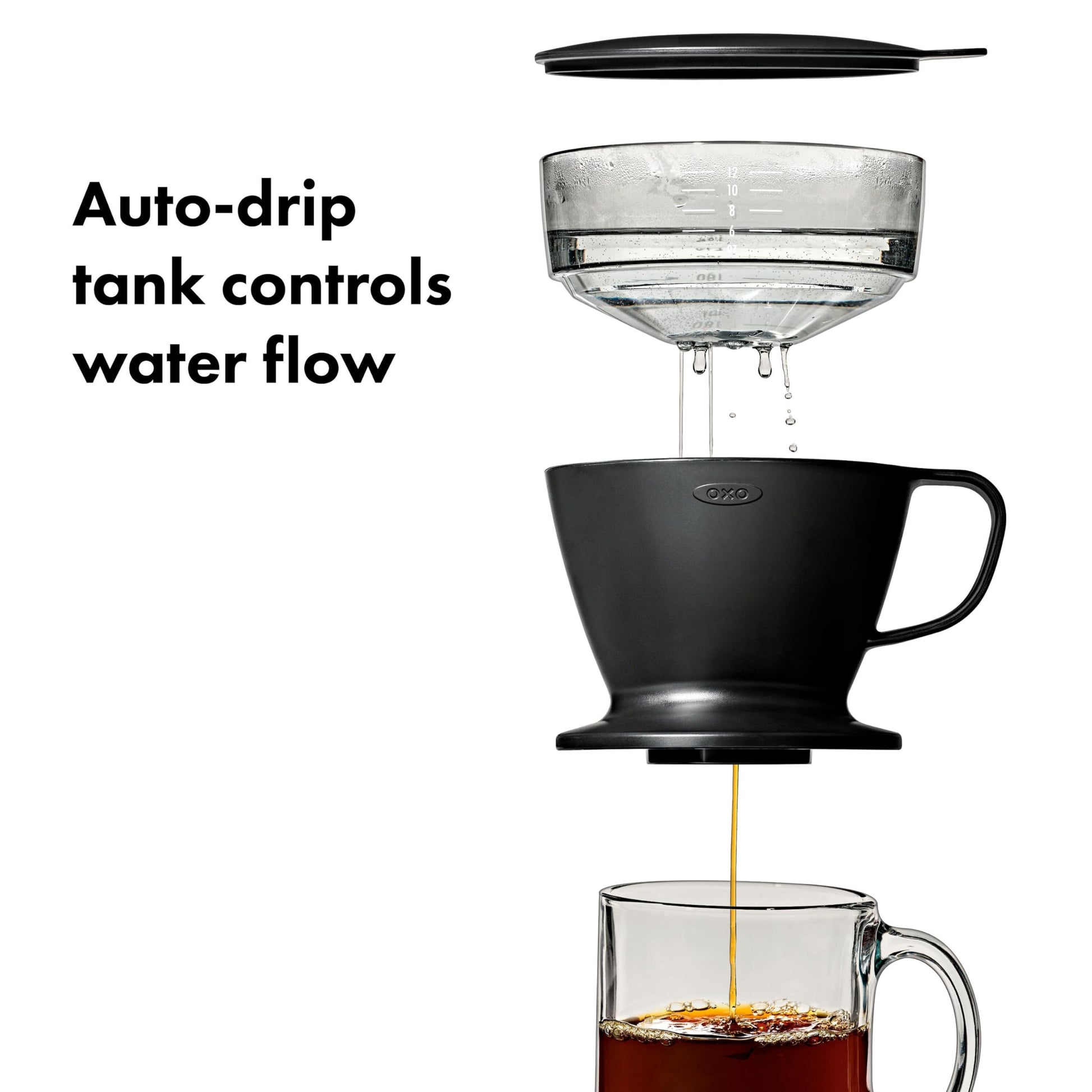 OXO Brew Pour Over Coffee Maker with Water Tank — Matte Black
