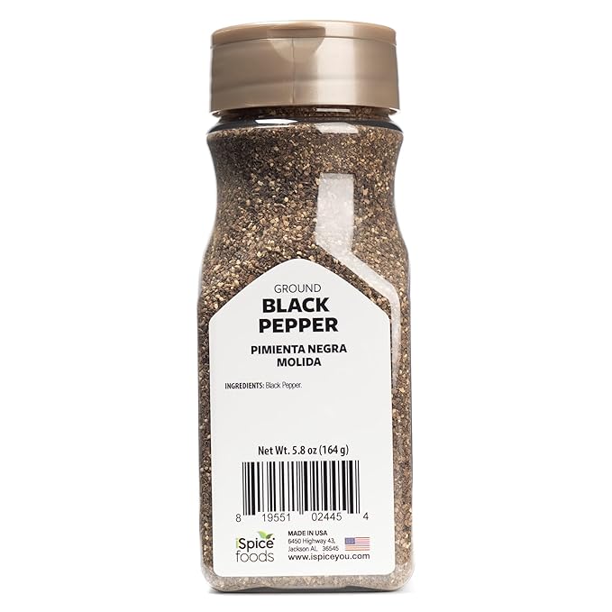 iSpice Black Pepper Spices And Seasonings For Cooking, 5.8 Ounce Fine Ground Black pepper Seasoning, Black Pepper ground Seasoning(164g-Pack Of 1)