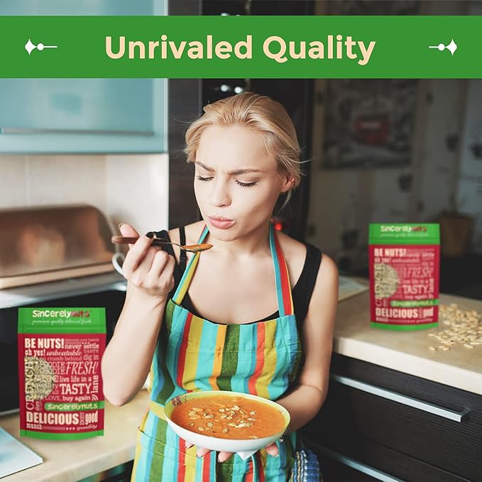 Sincerely Nuts - Raw Unsalted Shelled Pepitas Pumpkin Seeds | Healthy Antioxidant All Natural Snack Food or Toppings | Vegan, Kosher, Gluten Free Food | High in Protein 3(LB) Bag