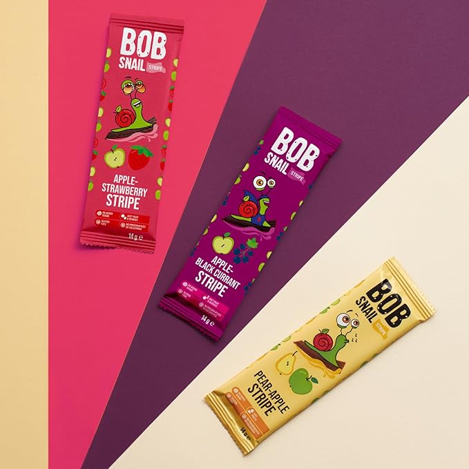 BOB SNAIL Healthy Organic Fruit Snacks for Kids and Adults??0 Organic Fruit Leather Snacks with Apple-Pear, Strawberry, Black Currant?밮egan Low-Carb Variety Pack Strips for Kids?밪ugar Free Jerky Bars
