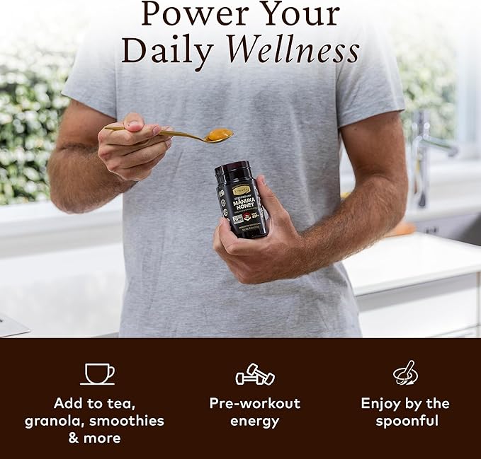 Comvita Manuka Honey UMF 20+ (MGO 829+) - Raw Manuka Honey New Zealand, Pure & Unpasteurized, Superfood for Immune Health, Use in Tea, Wild, Monofloral, Non-GMO - 250g (8.8 oz)