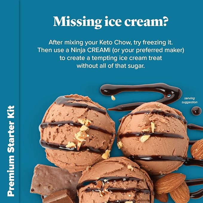 Keto Chow Premium Kit | Keto Meal Replacement Shake Powder | Nutritionally Complete | Low Carb Shakes | Delicious Easy Meal Substitute | Protein Rich Keto Food You Choose The Fat | Single Meal Samples