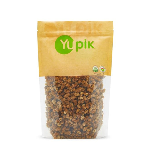 Yupik Organic Dried Mulberries, 2.2 lb, Dried Fruit, Non-GMO, Vegan, Gluten-Free, No Added Sugar, Oil-Free, Healthy Snacks, Ideal for Baking & Topping