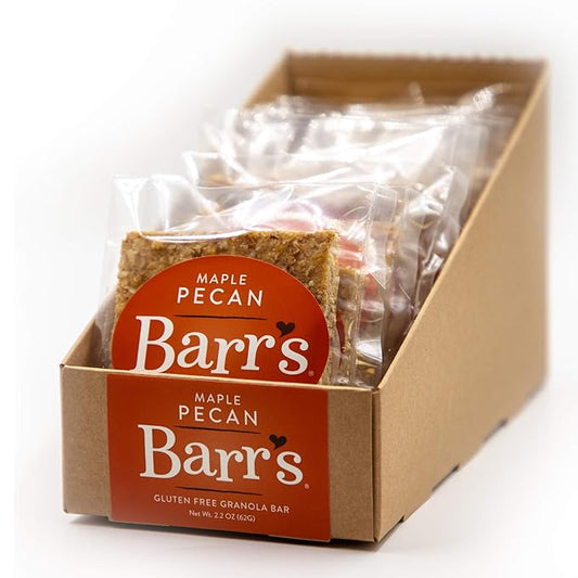 Mrs. Barr’s Natural Foods Granola Bars | Maple Pecan | Certified Organic Gluten Free Oats | Soft Texture | Small Batch | Gourmet Quality | Real Ingredients | 2.2 Ounces (12 Pack)