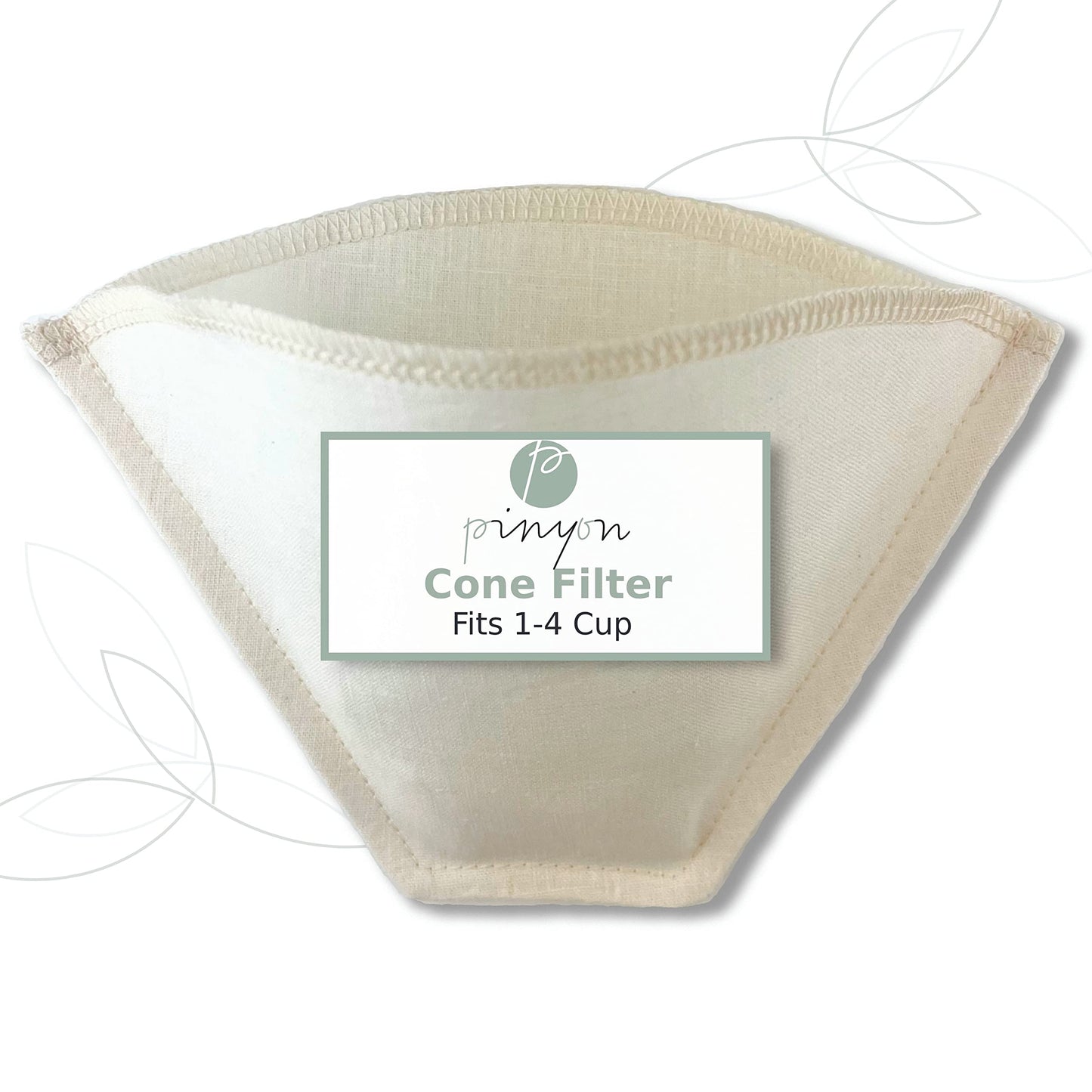 Cloth Reusable Cone Coffee Filter (Size #2) - Made in Canada of Hemp and Organic Cotton - Zero