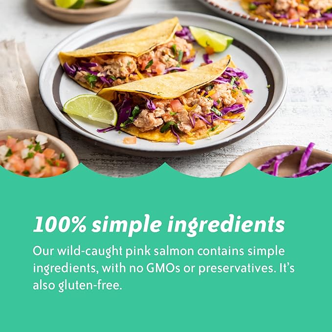 Chicken of the Sea Pink Salmon, 2.5 Ounce Packets (Pack of 12), Wild Caught Salmon, Skinless & Boneless, Lemon & Chive