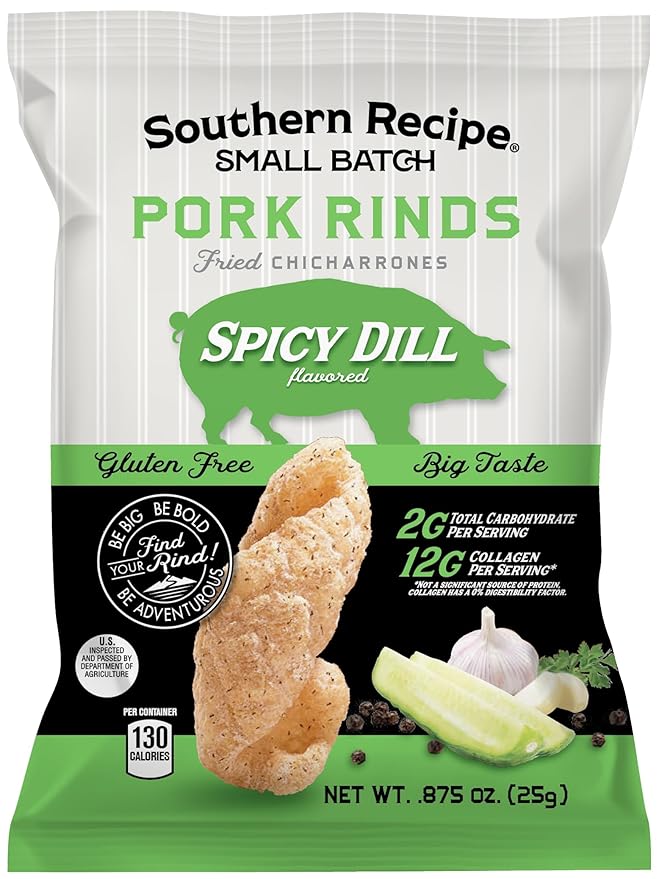 Pork Rinds Variety Pack | Salt & Pepper, Korean BBQ, & Spicy Dill | Southern Recipe Small Batch Chicharrones | Keto Friendly & Low Carb | Snack Bag (18 Count)