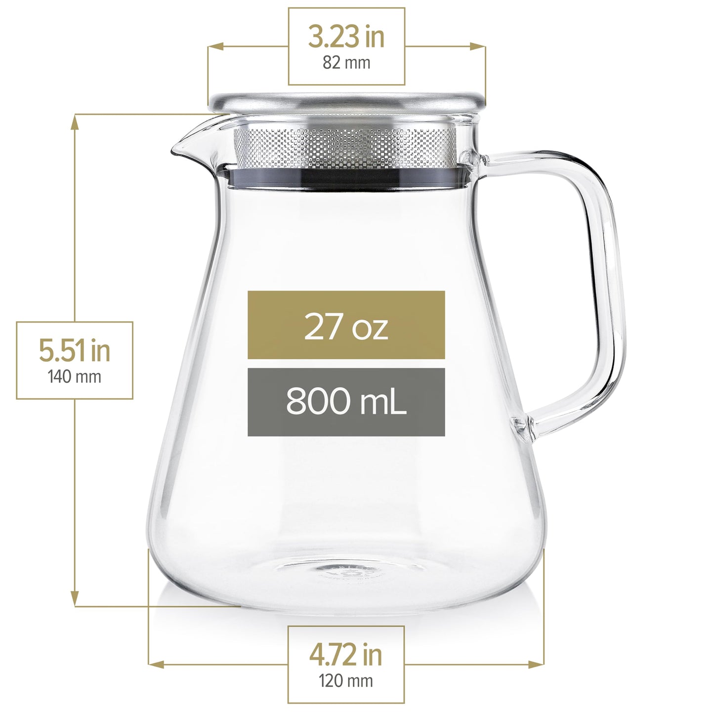 Teabloom One-Touch Tea Maker, 2-in-1 Teapot and Kettle with Stainless Steel Filter Lid for Loose