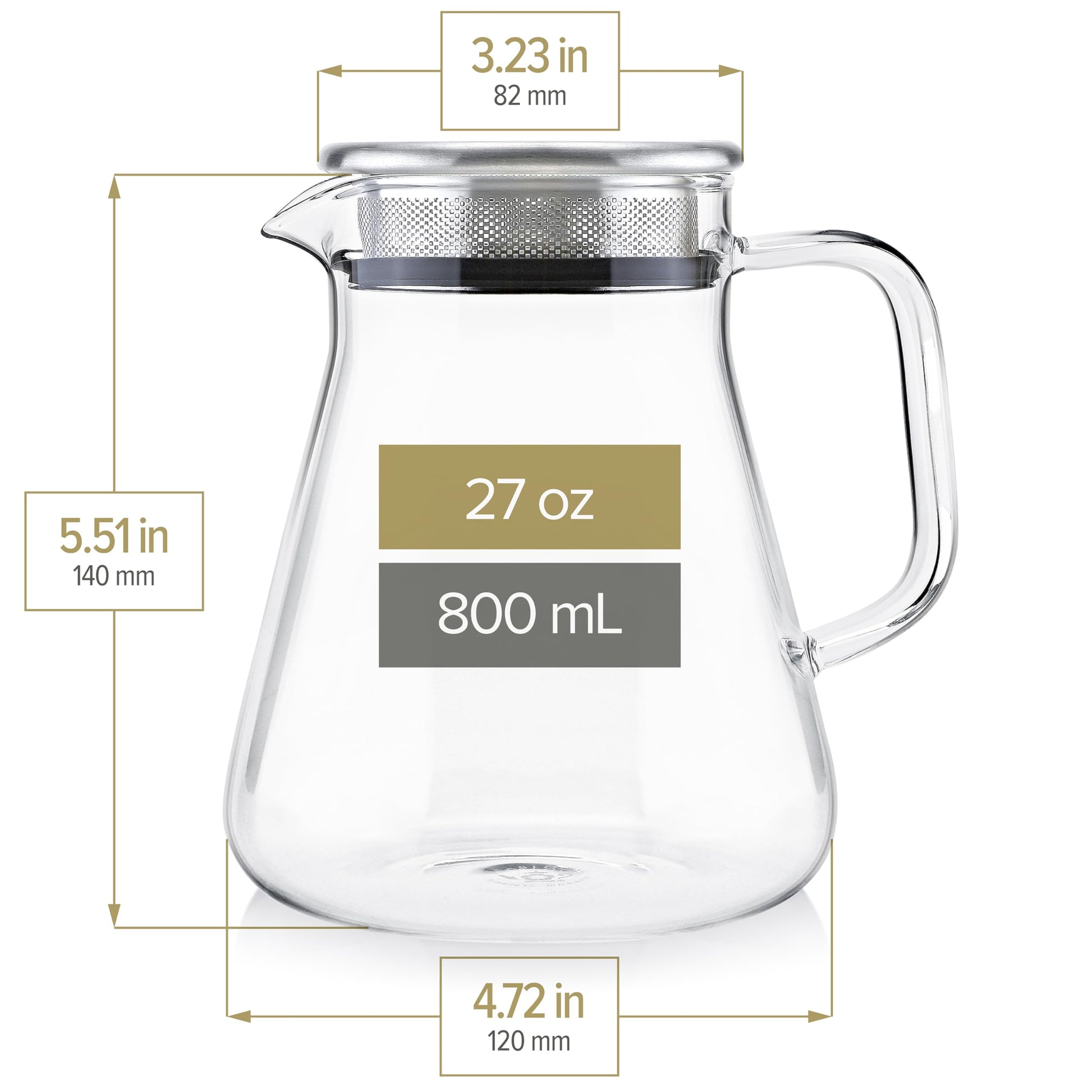 Teabloom One-Touch Tea Maker, 2-in-1 Teapot and Kettle with Stainless Steel Filter Lid for Loose