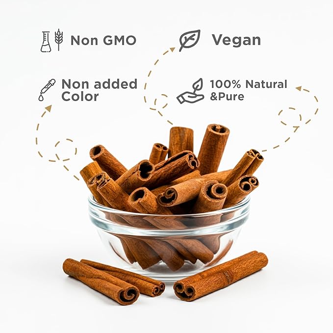 Homtiem Organic Dried Cinnamon Sticks 9 Oz (255 Gram), Non-GMO, Vegan, For Desserts or Cooking, Natural aromatic, Adds flavor