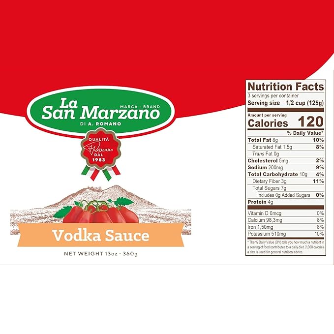 La San Marzano Vodka Sauce, 13 oz, Pasta Sauce Made in Italy, All Purpose Tomato Premium Quality, All Natural, Non GMO, Gluten Free