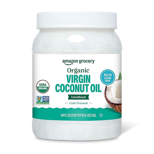 Amazon Grocery, Organic Virgin Coconut Oil, 54 Fl Oz (Previously Happy Belly, Packaging May Vary)