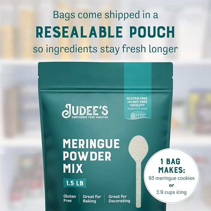 Judee???Complete Meringue Powder Mix 1.5 lb (24oz) - Great for Baking and Decorating - No Preservatives - Gluten-Free and Nut-Free - Make Meringue Cookies, Pies, Frosting, and Royal Icing