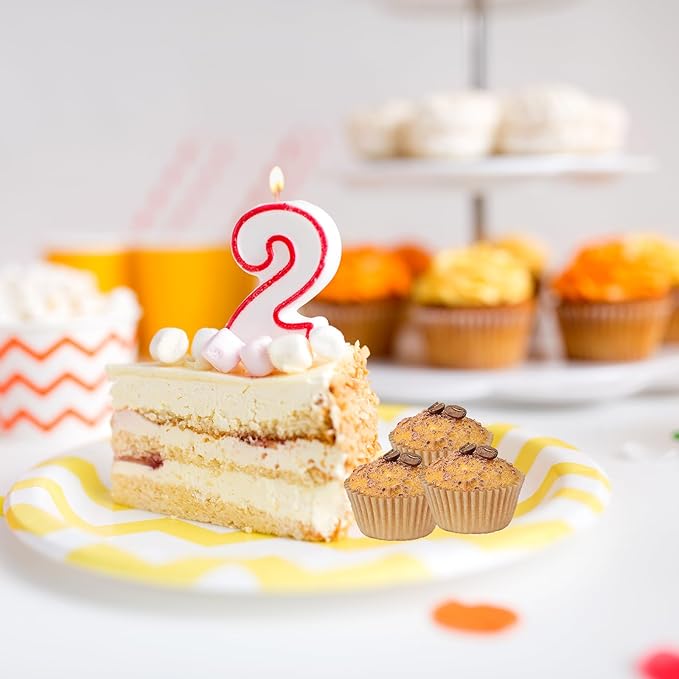 600 Count Natural Cupcake Liners Standard Size Baking Cups Food-Grade Greaseproof Paper Muffin Liners, No Smell Cupcake Wrappers for Wedding Birthday