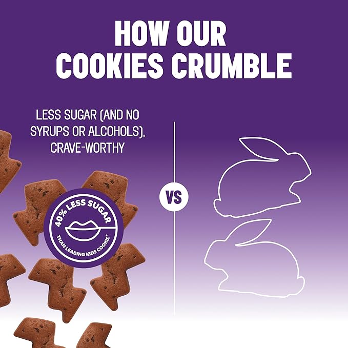 Mavericks Double Chocolate Bolt Cookies - Healthy Chocolate Chip Cookies, Plant-Based Snack for Kids, Nut Free, 40% Less Sugar - Back to School - 6 Boxes (48 Pouches)