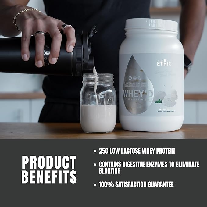 Whey'd Protein Powder, 25 G Whey Protein Blend with Concentrate, Isolate & Hydrolysate, Low Lactose & Digestive Enzymes for Easy Mixing & Smooth Texture, Brownie Milkshake, 25 Servings