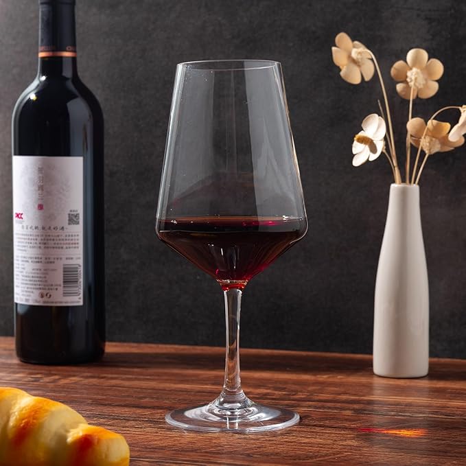 20-ounce Unbreakable Wine Glasses-Acrylic Plastic Stem Wine Glasses, set of 6-All Purpose,Red or White Wine Glass,Dishwasher Safe,BPA Free (Clear, Large)
