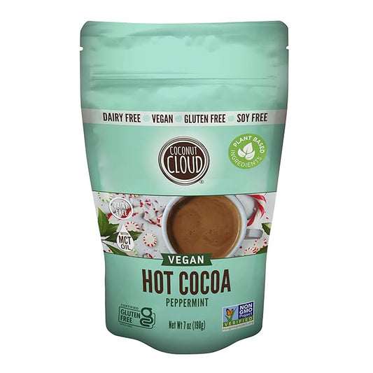Coconut Cloud: Dairy-Free Instant Peppermint Hot Cocoa Mix | Vegan, Natural, Delicious, Creamy Chocolate (Made in Colorado from Premium Coconut Milk Powder), Peppermint Cocoa, 7 oz