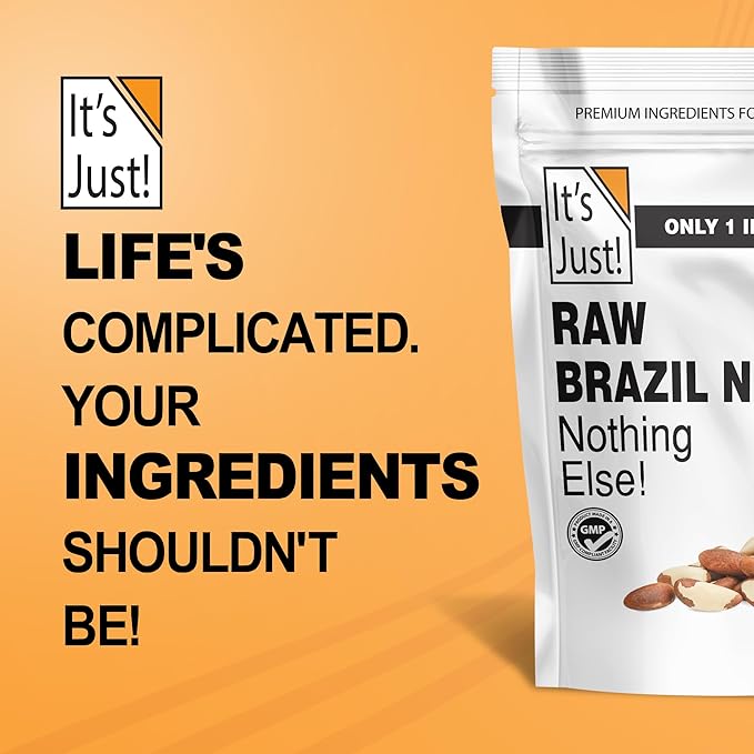 It's Just - Raw Brazil Nuts, 2lb, Unsalted, Non-GMO, Keto Friendly, Vegan, No PPO, Large, Premium, Freshly Packaged in USA (32 Ounce)