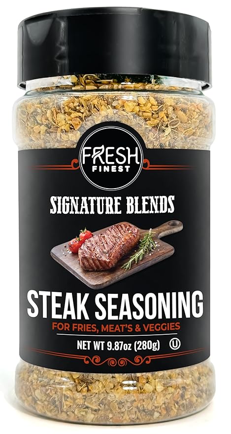 Fresh Finest Steak Seasoning - 9.87oz (280g) - Savory, Authentic, Kosher, All-Natural, Non-GMO