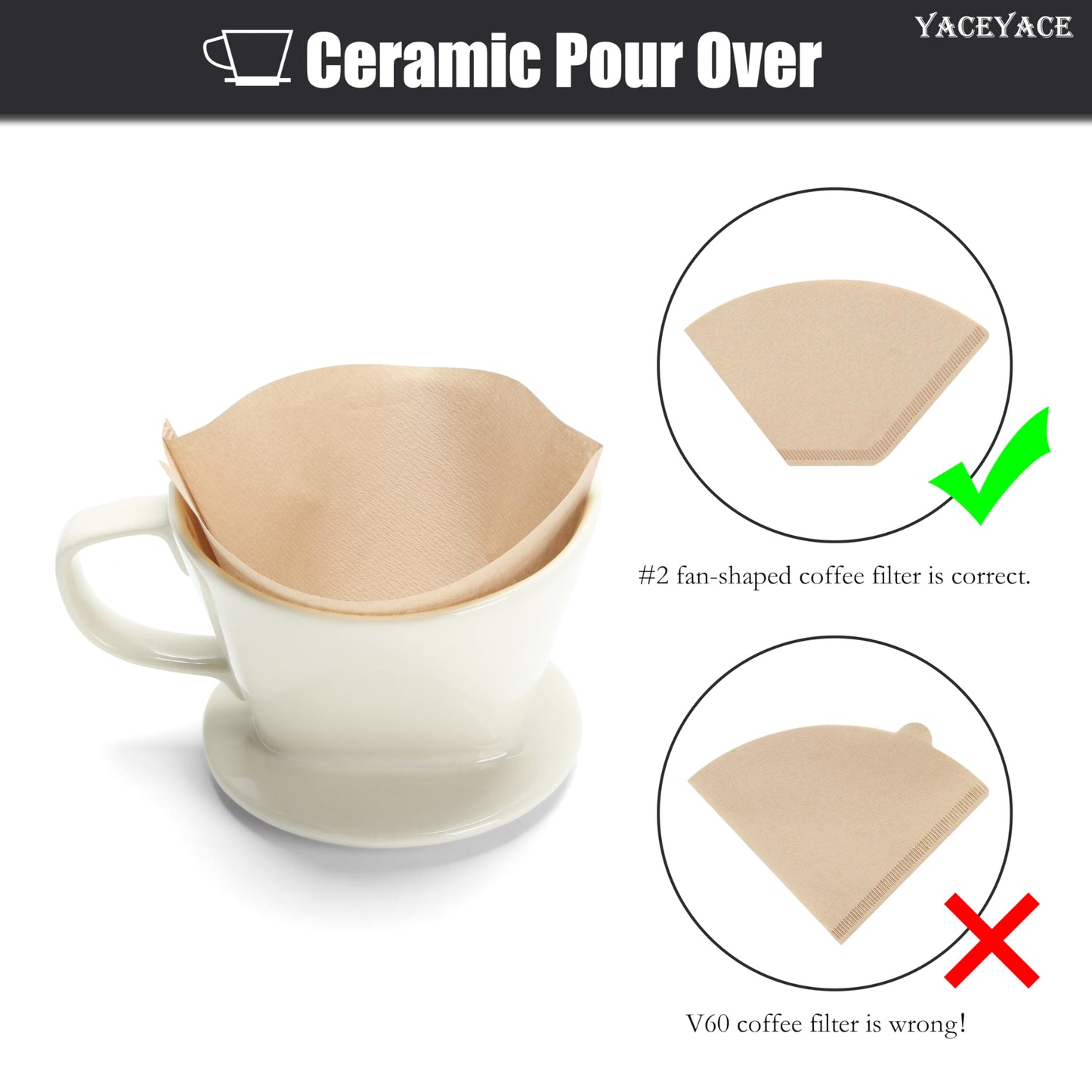 Ceramic Pour Over Coffee Dripper, Small Ceramic Pour Over, Off White