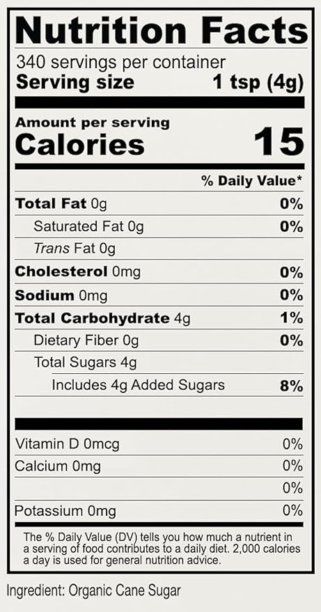 Anthony's Organic Cane Sugar, 3 lb, Granulated, Gluten Free & Non GMO