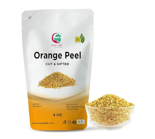 Dried Orange Peel 4 oz | Rich Citrus Aroma and Flavour | Small Granules | Perfect for Tea, Cookies, Rye breads, Seasoning & more | by Yogi's Gift짰