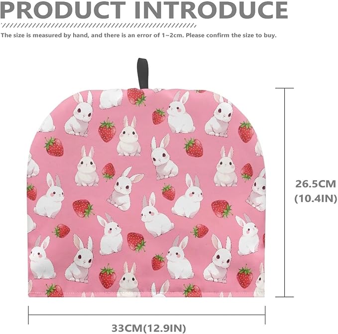 Bunny Strawberry Tea Cosy for Teapot Easter Teapot Warmer Insulating Tea Cozy Reusable Teapot Cover for Kitchen Home Decorative Keep Warm Tea Pot Decor Durability Tea Set Protector