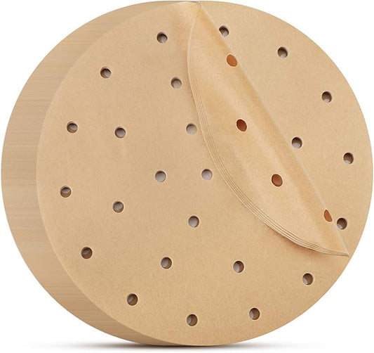 Beasea Air Fryer Parchment Paper 8 Inch, 200pcs Unbleached Fryer Disposable Paper Liners Round Air