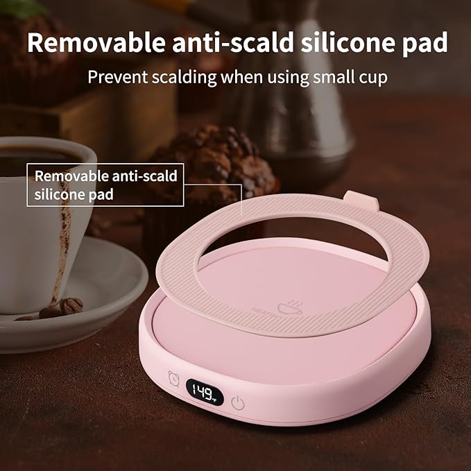 Coffee Mug Warmer & Not A Day Mug Set, Electric Cup Warmer for Desk Office Home, Beverage Warmer with 3 Temperature Setting, 8-Hours Auto Shut Off, Best Birthday Present Ideas for Women